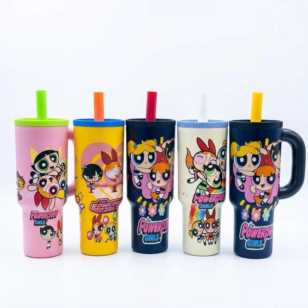 تراول ماگ پاورپاف دسته دار Powerpuff ۱۲۰ میل ضد نشتی